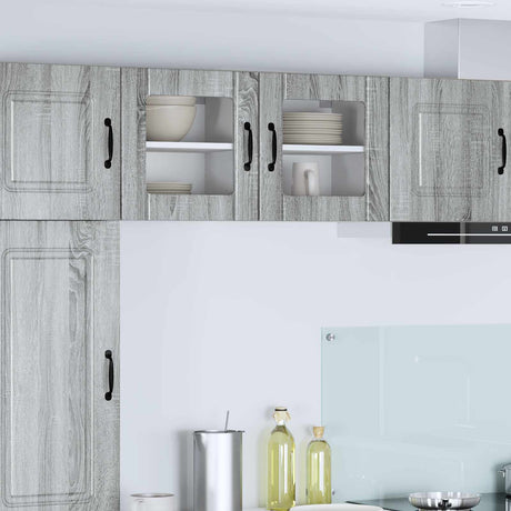 Vidaxl wandglas cabinet lucca grijs sonoma 40 x 31 x 40 cm