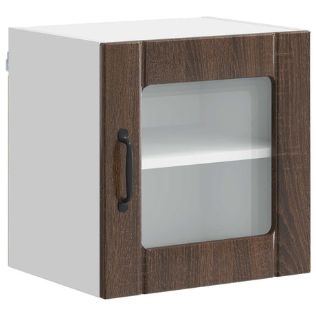 Vidaxl wandglas cabinet lucca bruin eiken 40 x 31 x 40 cm bewerkt hout