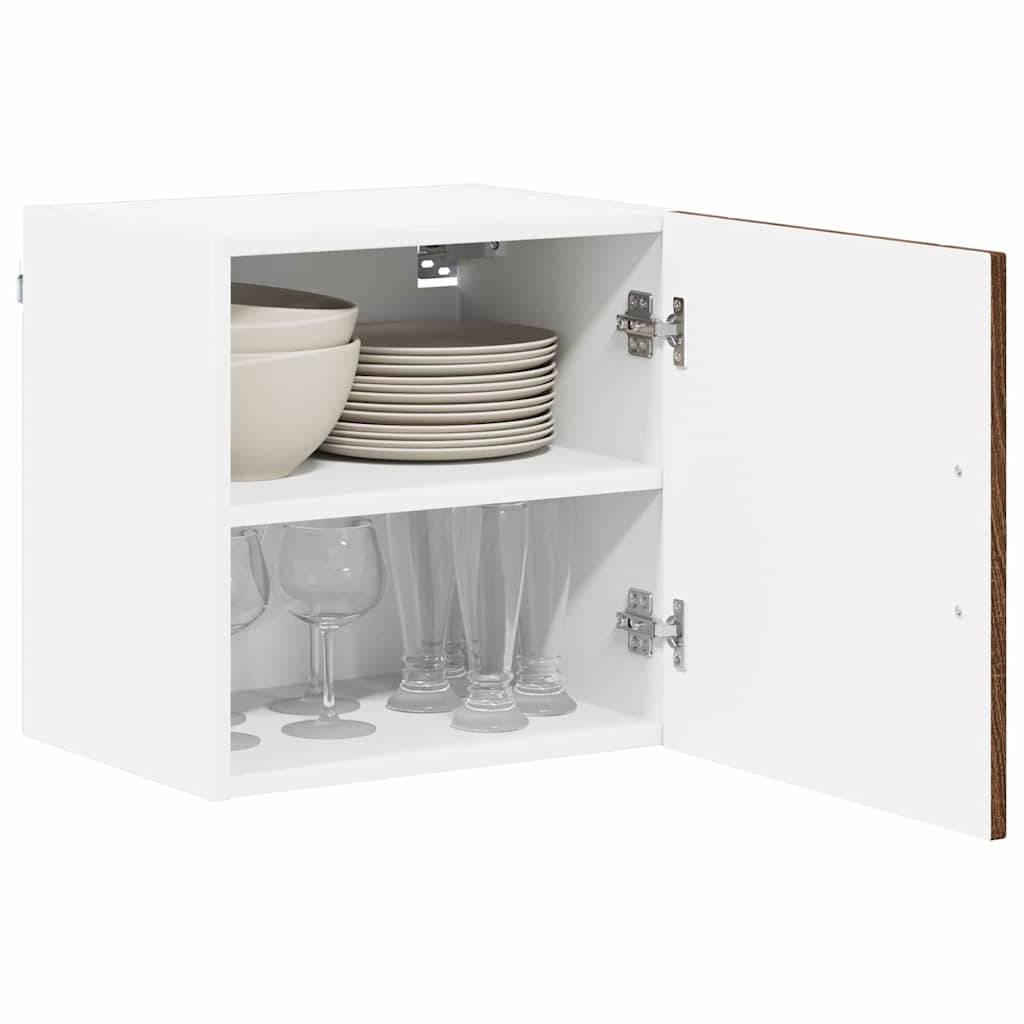 Vidaxl wandkast lucca 2 st bruin eiken bewerkt hout