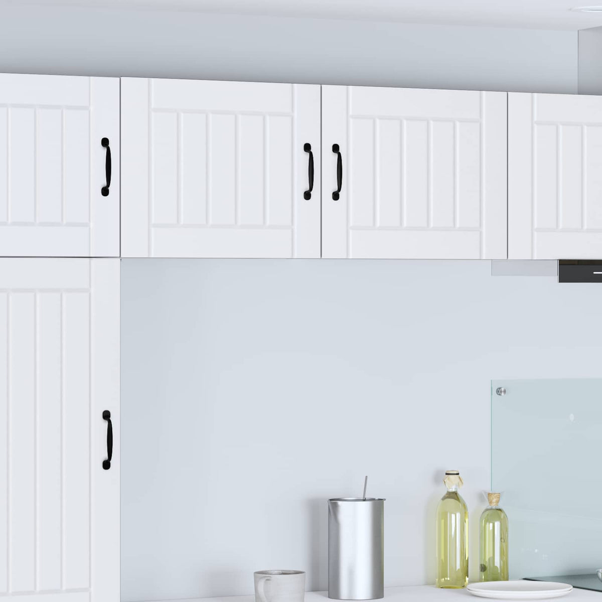 Vidaxl wandkast lucca 2 st wit bewerkt hout