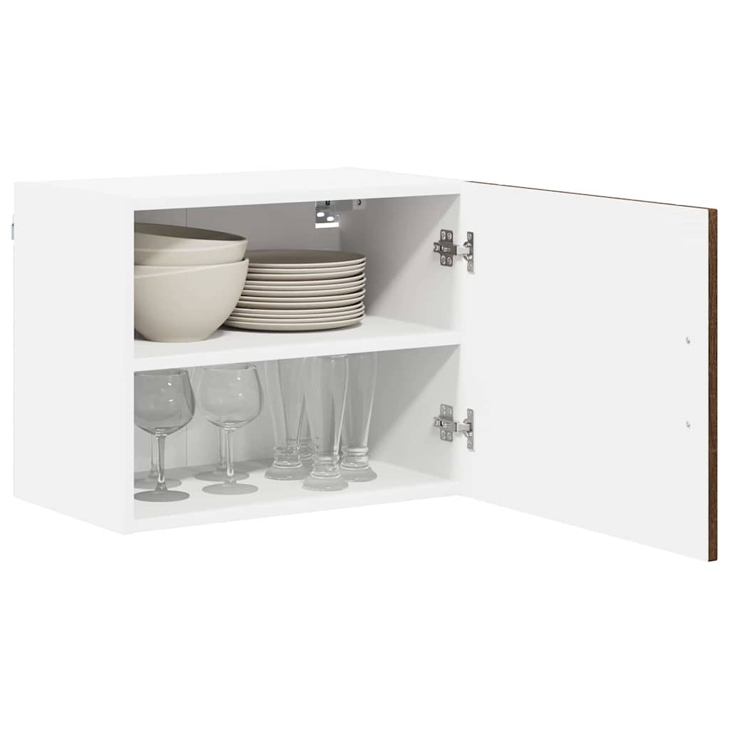 Vidaxl wandkast lucca 2 st bruin eiken bewerkt hout