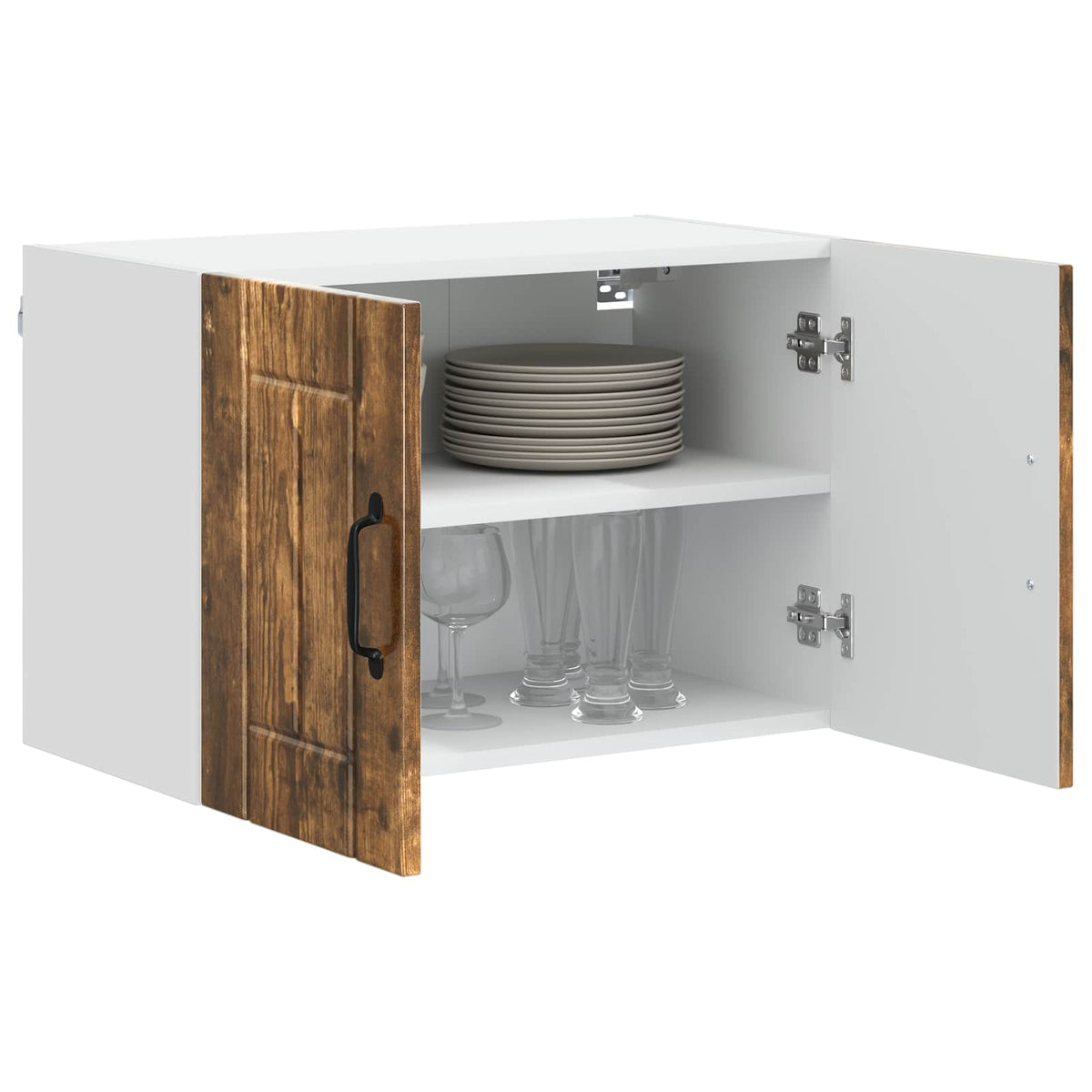 Vidaxl wandkast lucca gerookt eiken 60 x 31 x 40 cm bewerkt hout