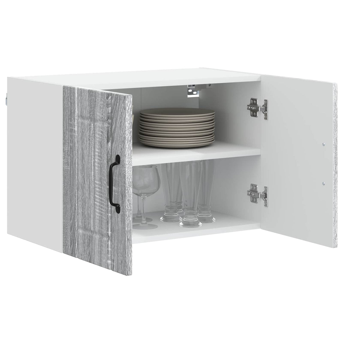 Vidaxl wandkast lucca 2 st grijs sonoma bewerkt hout