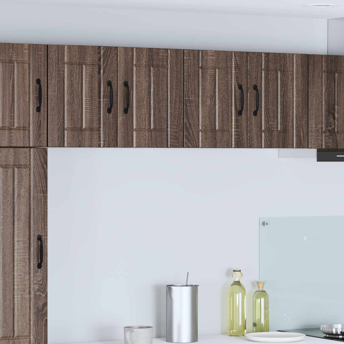 Vidaxl wandkast lucca 2 st bruin eiken bewerkt hout