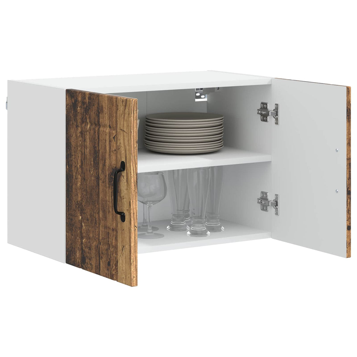 Vidaxl wandkast lucca 2 st oud hout bewerkt hout