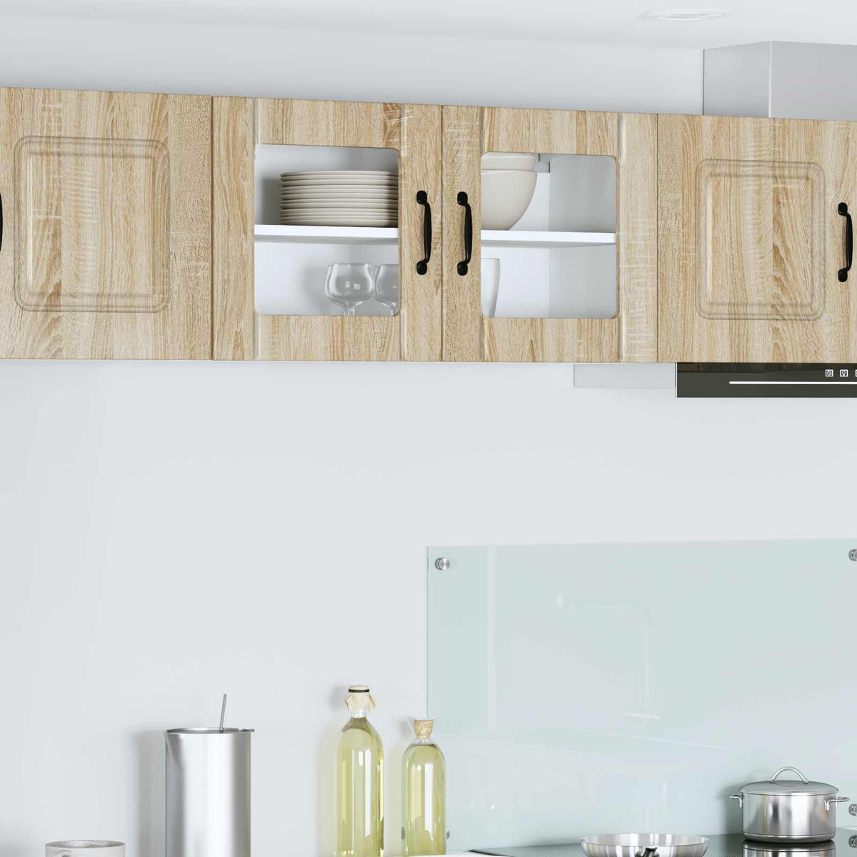 Vidaxl wandglas cabinet lucca sonoma eiken 80 x 31 x 40 cm