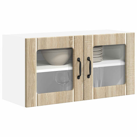 Vidaxl wandglas cabinet lucca sonoma eiken 80 x 31 x 40 cm
