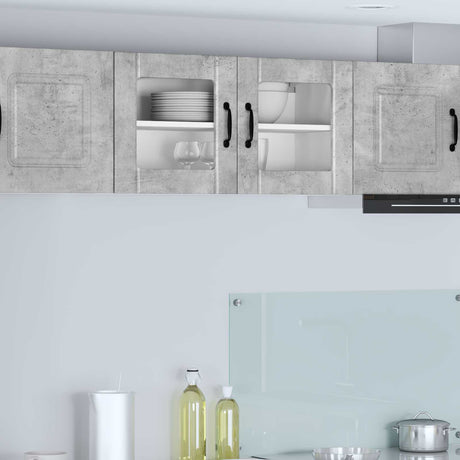 Vidaxl wandglas cabinet lucca betongrijs 80 x 31 x 40 cm bewerkt hout