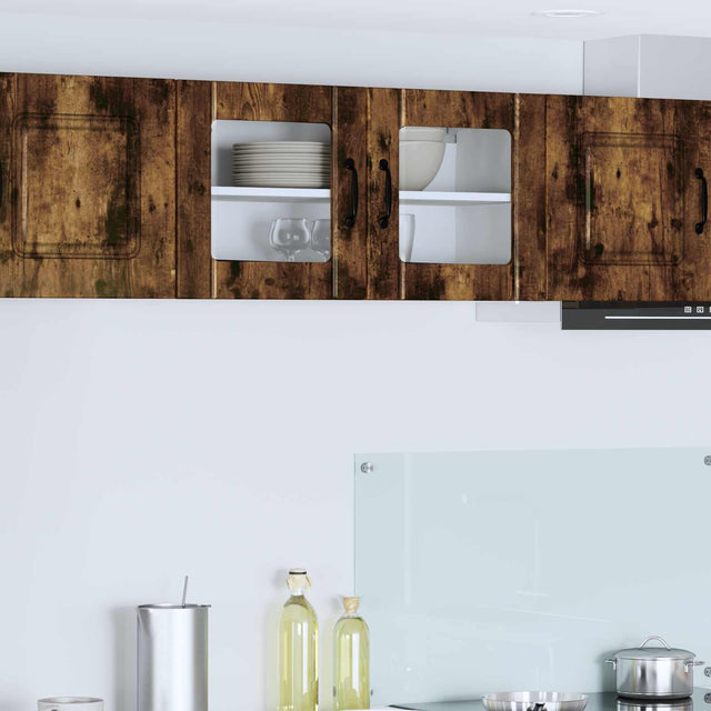 Vidaxl wandglas cabinet lucca gerookt eiken 80 x 31 x 40 cm