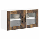 Vidaxl wandglas cabinet lucca gerookt eiken 80 x 31 x 40 cm