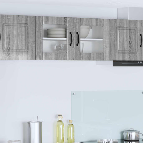 Vidaxl wandglas cabinet lucca grijs sonoma 80 x 31 x 40 cm