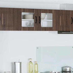 Vidaxl wandglas cabinet lucca bruin eiken 80 x 31 x 40 cm bewerkt hout