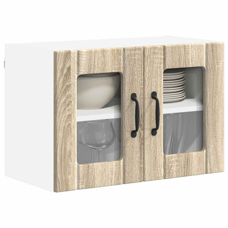 Vidaxl wandglas cabinet lucca sonoma eiken 60 x 31 x 40 cm