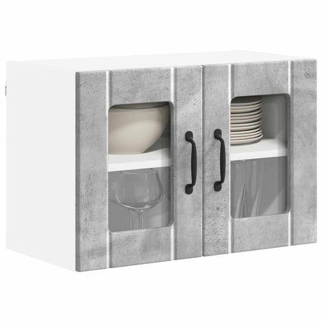 Vidaxl wandglas cabinet lucca betongrijs 60 x 31 x 40 cm bewerkt hout