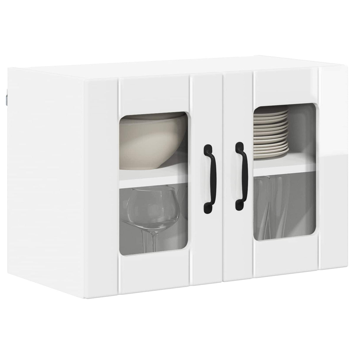 Vidaxl wandglas cabinet lucca hoogglans wit 60 x 31 x 40 cm