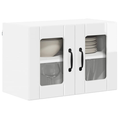 Vidaxl wandglas cabinet lucca hoogglans wit 60 x 31 x 40 cm