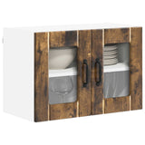 Vidaxl wandglas cabinet lucca 2 st gerookt eiken bewerkt hout