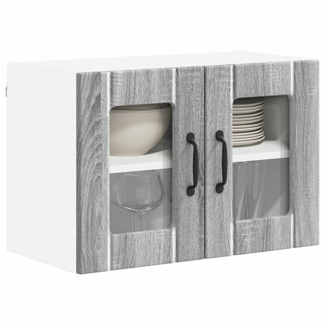 Vidaxl wandglas cabinet lucca 2 st grijs sonoma bewerkt hout