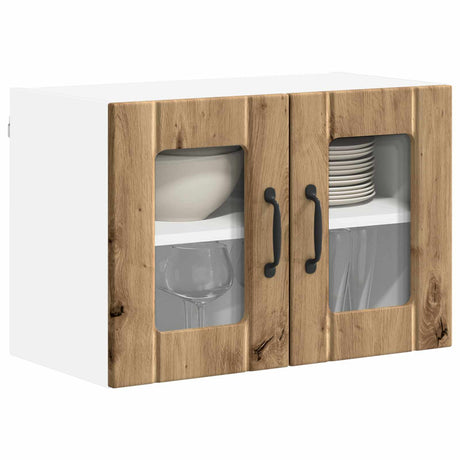 Vidaxl wandglas cabinet lucca artisanaal eiken 60 x 31 x 40 cm
