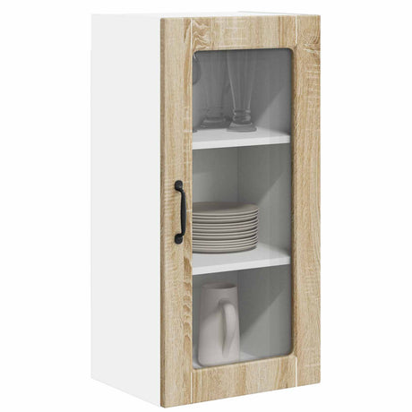 Vidaxl wandglas cabinet lucca sonoma eiken 40 x 31 x 80 cm