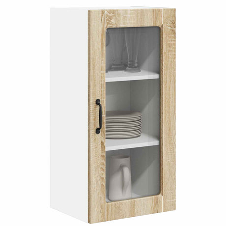 Vidaxl wandglas cabinet lucca 2 st sonoma eiken bewerkt hout