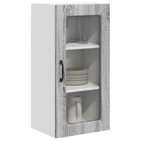 Vidaxl wandglas cabinet lucca grijs sonoma 40 x 31 x 80 cm