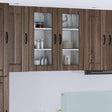 Vidaxl wandglas cabinet lucca 2 st bruin eiken bewerkt hout