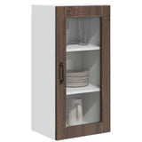 Vidaxl wandglas cabinet lucca 2 st bruin eiken bewerkt hout
