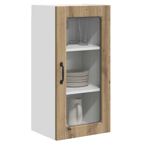Vidaxl wandglas cabinet lucca artisanaal eiken 40 x 31 x 80 cm