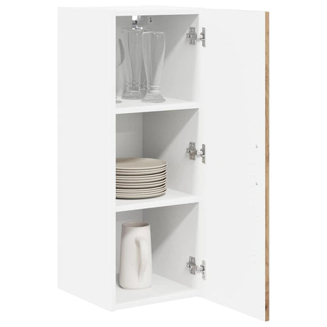 Vidaxl wandkast lucca 2 st artisanaal eiken bewerkt hout