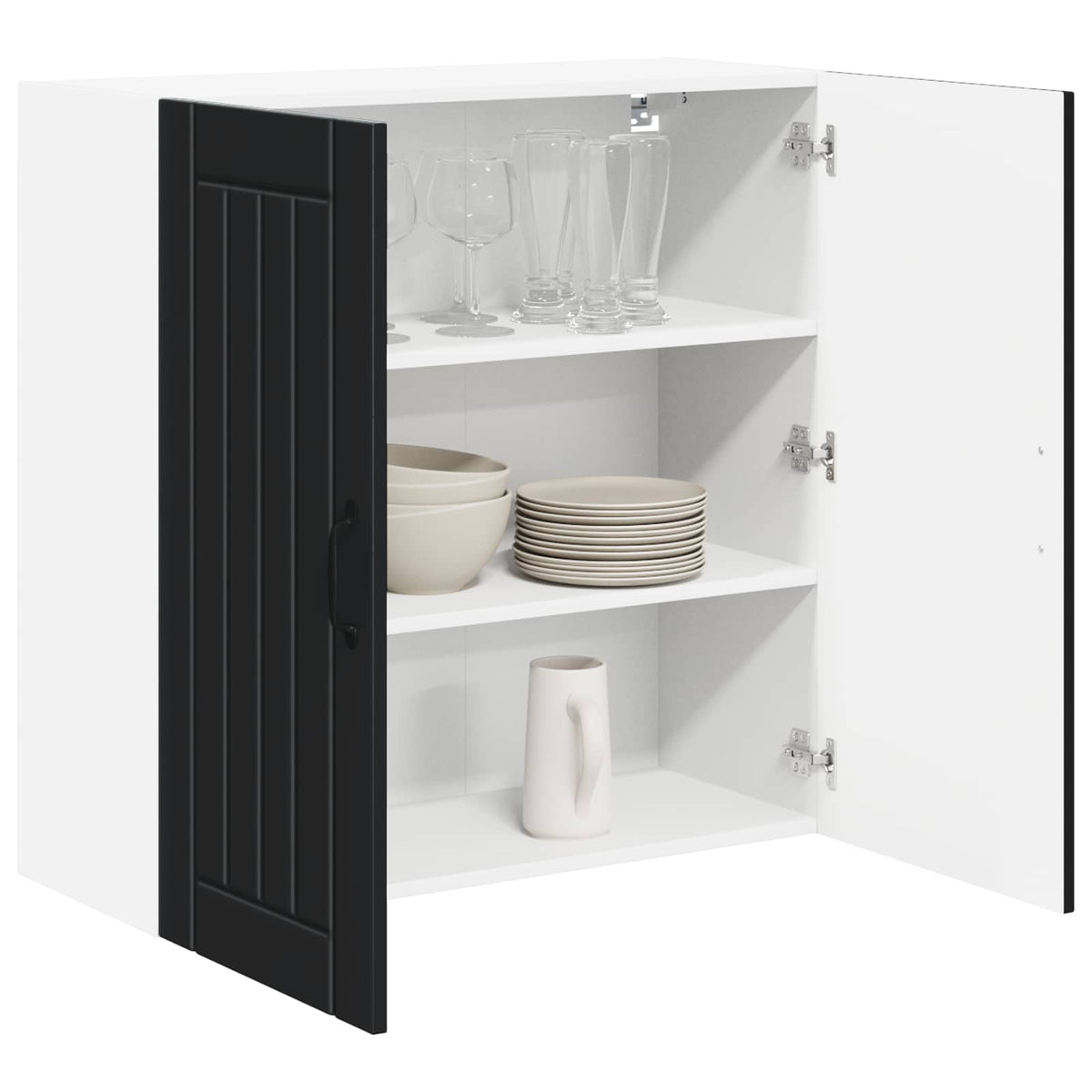 Vidaxl wandkast lucca zwart 80 x 31 x 80 cm bewerkt hout