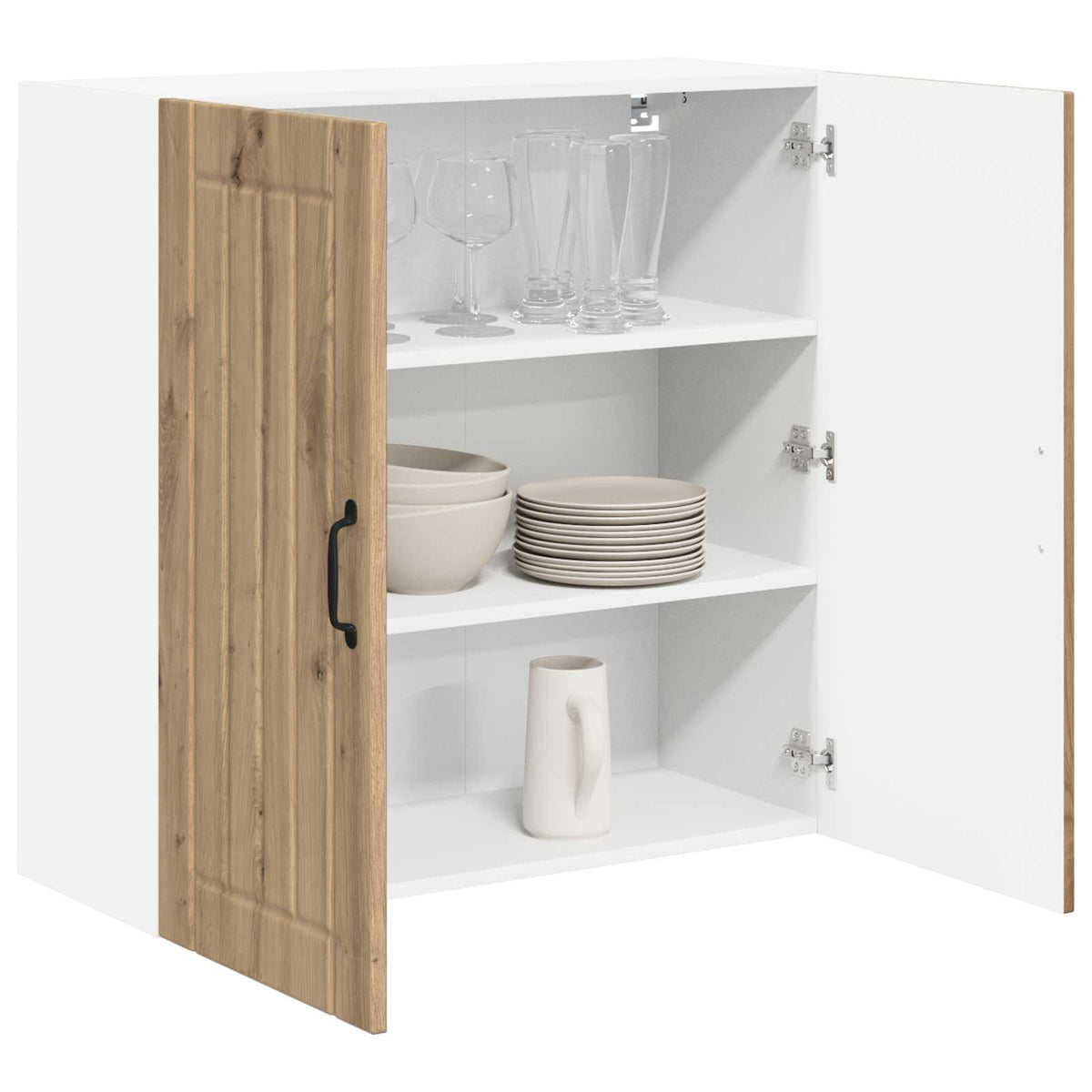 Vidaxl wandkast lucca artisanaal eiken 80 x 31 x 80 cm bewerkt hout