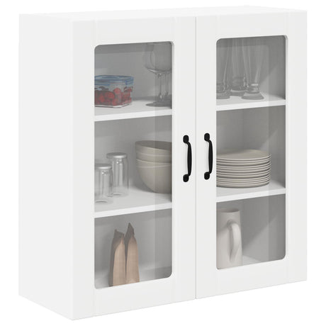 Vidaxl wandglas cabinet lucca wit 80 x 31 x 80 cm bewerkt hout