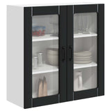Vidaxl wandglas cabinet lucca zwart 80 x 31 x 80 cm bewerkt hout