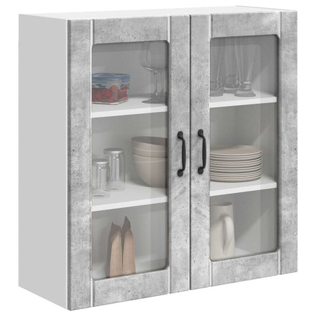 Vidaxl wandglas cabinet lucca betongrijs 80 x 31 x 80 cm bewerkt hout