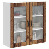 Vidaxl wandglas cabinet lucca oud hout 80 x 31 x 80 cm bewerkt hout