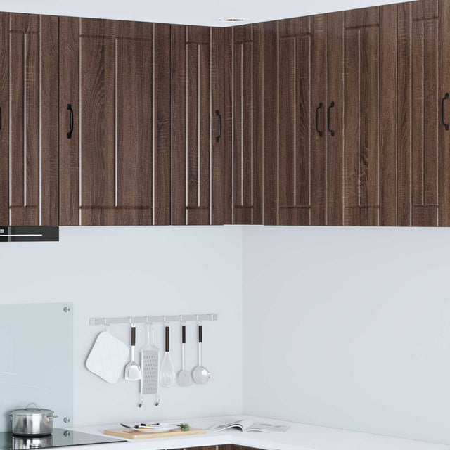 Vidaxl wandhoekkast lucca bruin eiken 57 x 57 x 80 cm bewerkt hout
