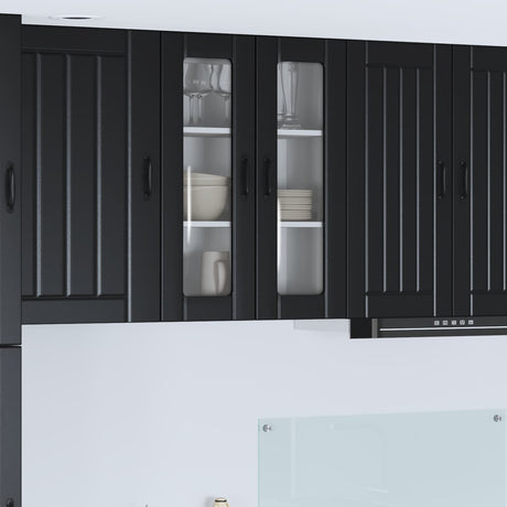 Vidaxl wandglas cabinet lucca zwart 60 x 31 x 80 cm bewerkt hout