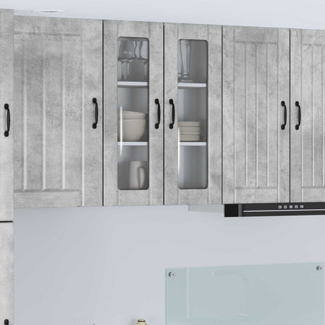 Vidaxl wandglas cabinet lucca betongrijs 60 x 31 x 80 cm bewerkt hout