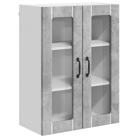 Vidaxl wandglas cabinet lucca betongrijs 60 x 31 x 80 cm bewerkt hout