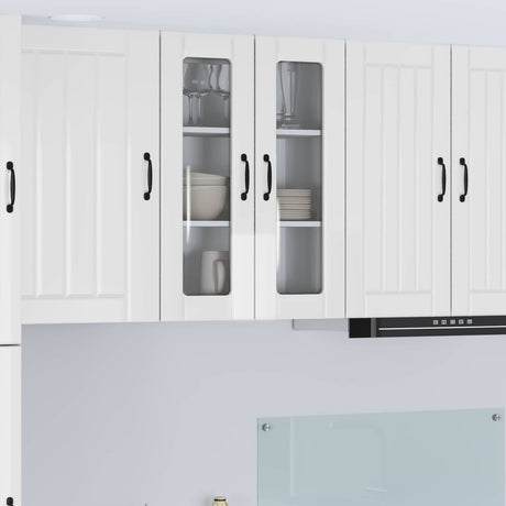 Vidaxl wandglas cabinet lucca hoogglans wit 60 x 31 x 80 cm