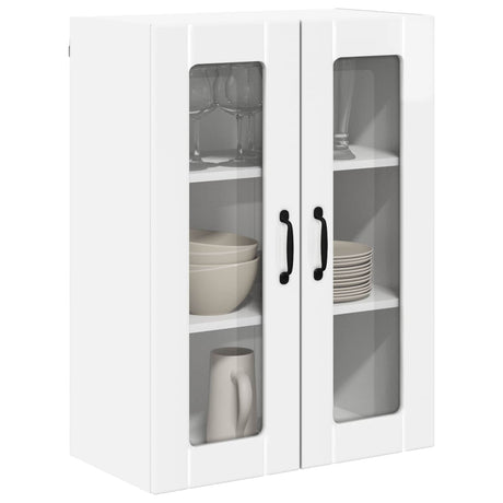 Vidaxl wandglas cabinet lucca hoogglans wit 60 x 31 x 80 cm