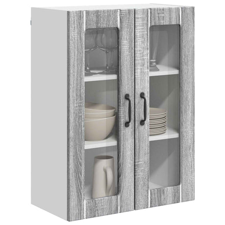 Vidaxl wandglas cabinet lucca grijs sonoma 60 x 31 x 80 cm