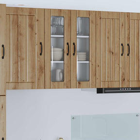 Vidaxl wandglas cabinet lucca artisanaal eiken 60 x 31 x 80 cm