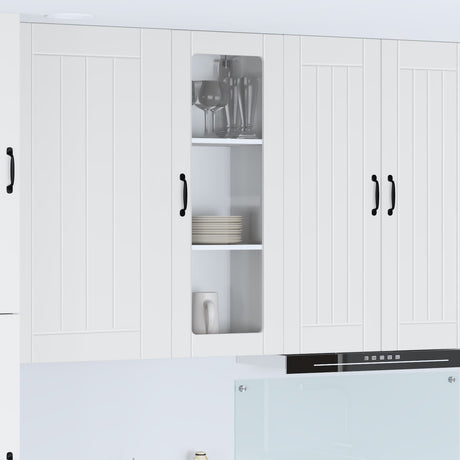 Vidaxl wandglas cabinet lucca wit 40 x 31 x 100 cm bewerkt hout