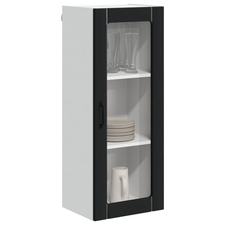 Vidaxl wandglas cabinet lucca zwart 40 x 31 x 100 cm bewerkt hout