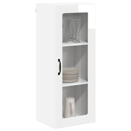 Vidaxl wandglas cabinet lucca hoogglans wit 40 x 31 x 100 cm