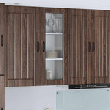 Vidaxl wandglas cabinet lucca bruin eiken 40 x 31 x 100 cm