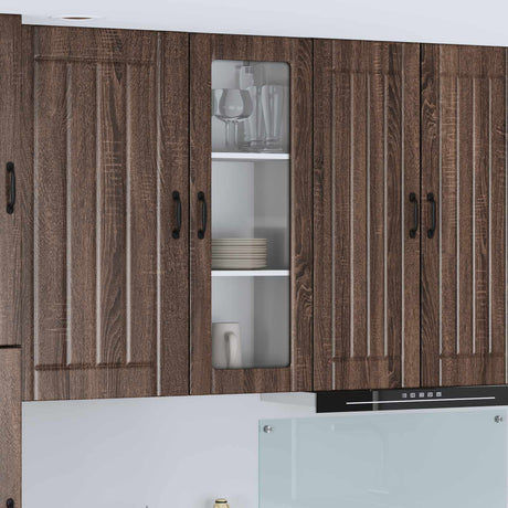 Vidaxl wandglas cabinet lucca bruin eiken 40 x 31 x 100 cm