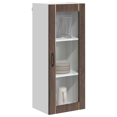 Vidaxl wandglas cabinet lucca bruin eiken 40 x 31 x 100 cm